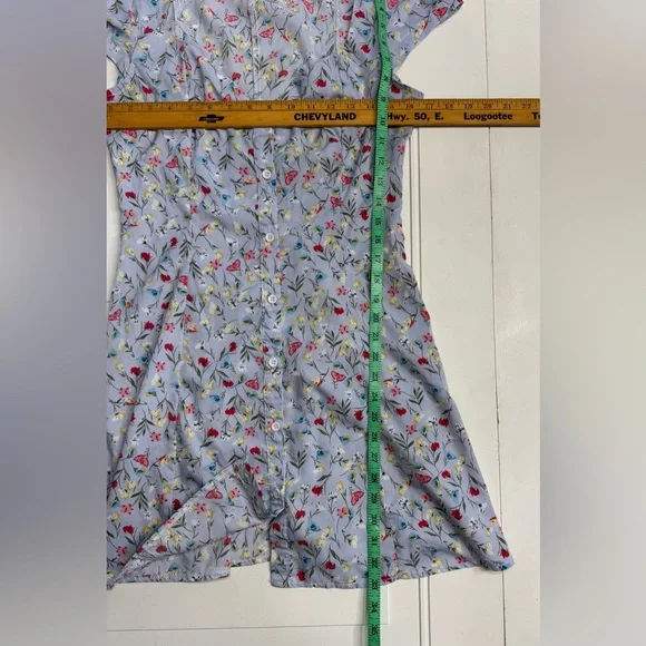 Pretty Little Thing Flutter Sleeve Blue Floral Midi Dress Size 6 - Picture 4 of 5